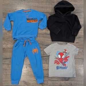 Spiderman 4T Bundle Sweatshirt Sweatpants Matching Set T-shirt Gap Black Hoodie
